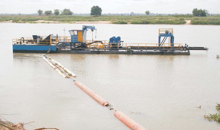 Dredger at River Niger